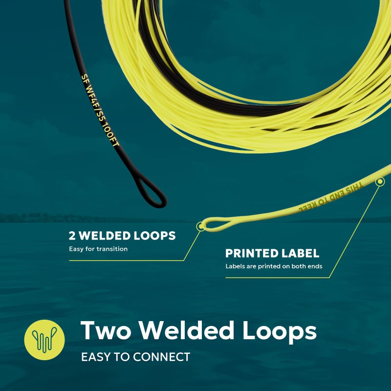 SF Hi-Viz Fly Fishing Sinking Tip Line - Weight Forward Taper Floating/Sinking for Freshwater 100FT IPS5 WF9F/S Fluorescent Yellow & Black - Image 5